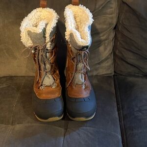 Kamik Brown and Gray Boots with Plush White Interior